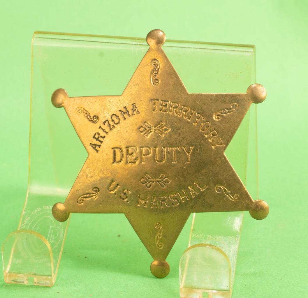ARIZONA TERRITORY DEPUTY U.S. MARSHALL RELPICA STAR CIRCA 1920 REF: 9729X
