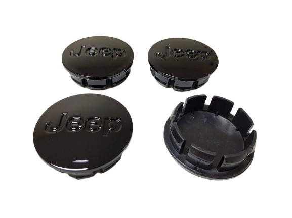 NEW Black JEEP SET OF 4 CENTER WHEEL WHEELS RIM RIMS CAP CAPS HUB HUBS 55MM AM