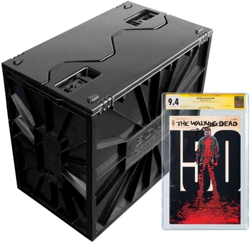 Black Graded Comic Book Bin – Holds Up to 30 Comics, Stackable Design