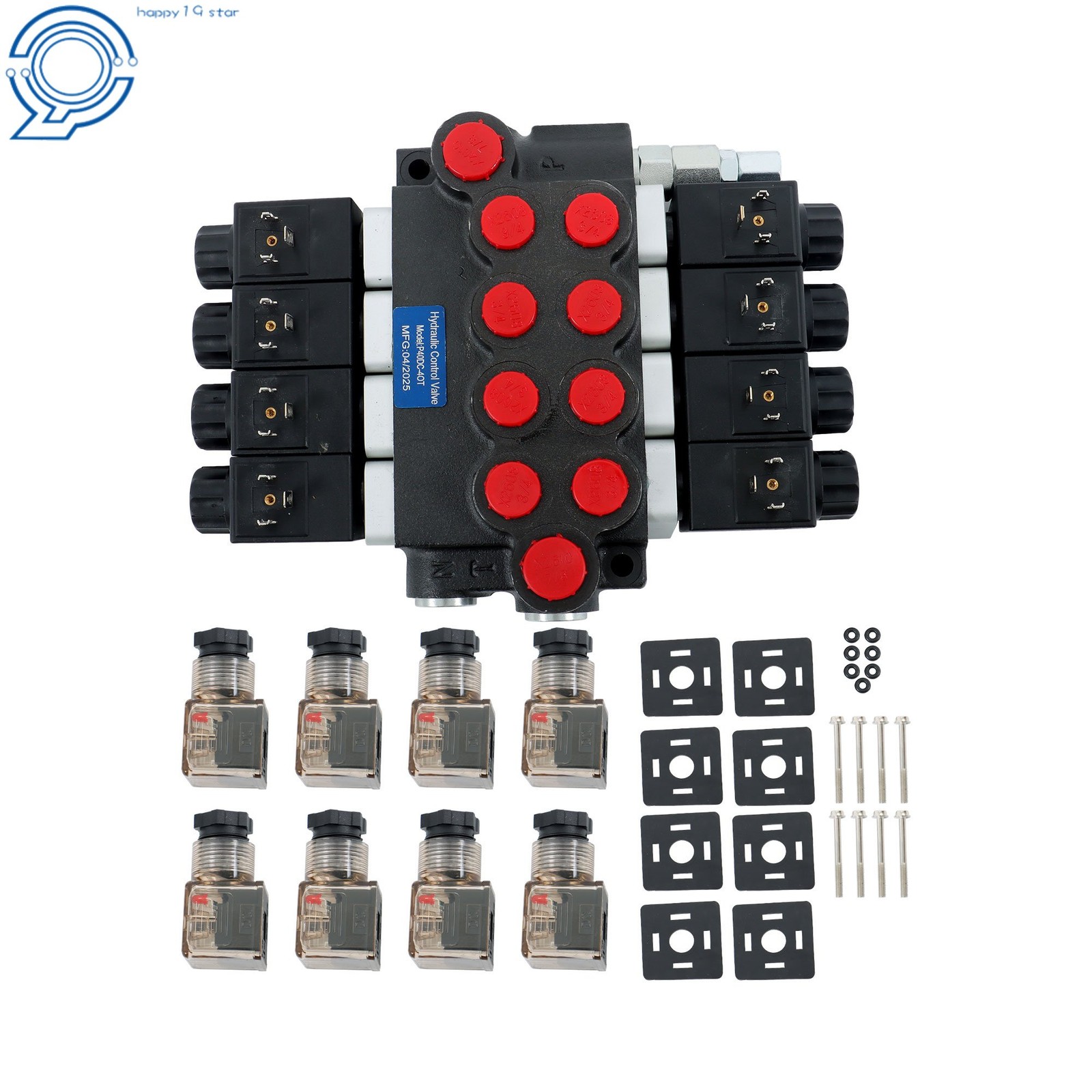 13 GPM 12V DC Hydraulic Control Valve Double Acting 4 Spool Design