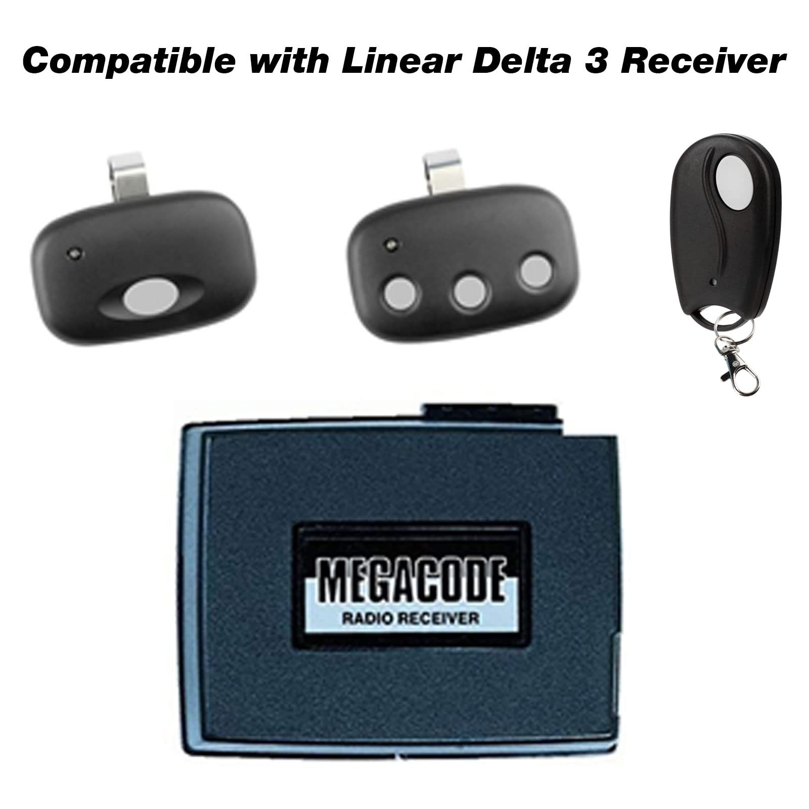 Garage Door Opener Remote 2-Pack for Linear Mega Code MCT-3 DNT00089