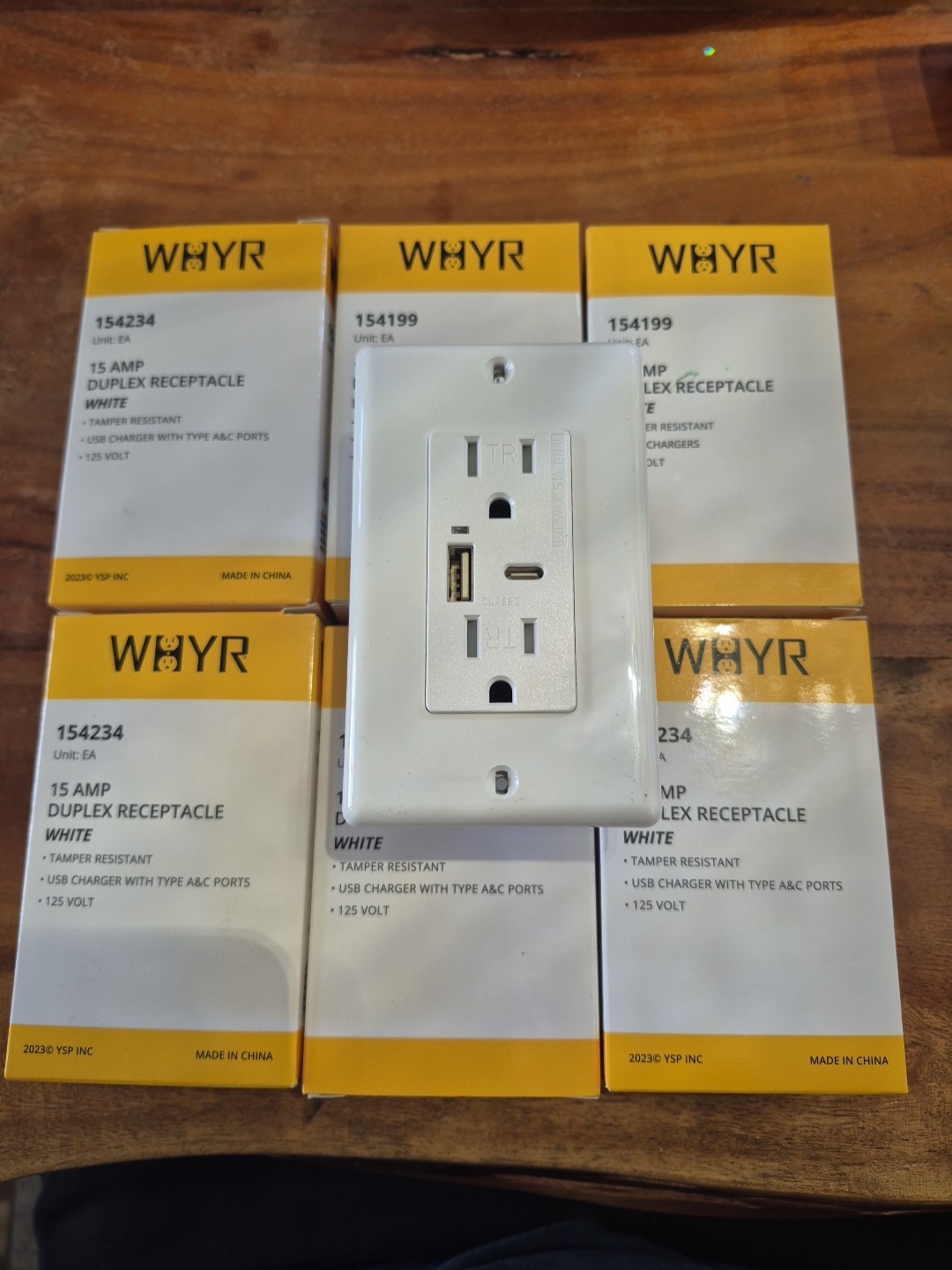 USB 15 Amp TR Outlet Receptacle 4.8A USB A & C Super Charging White UL Listed