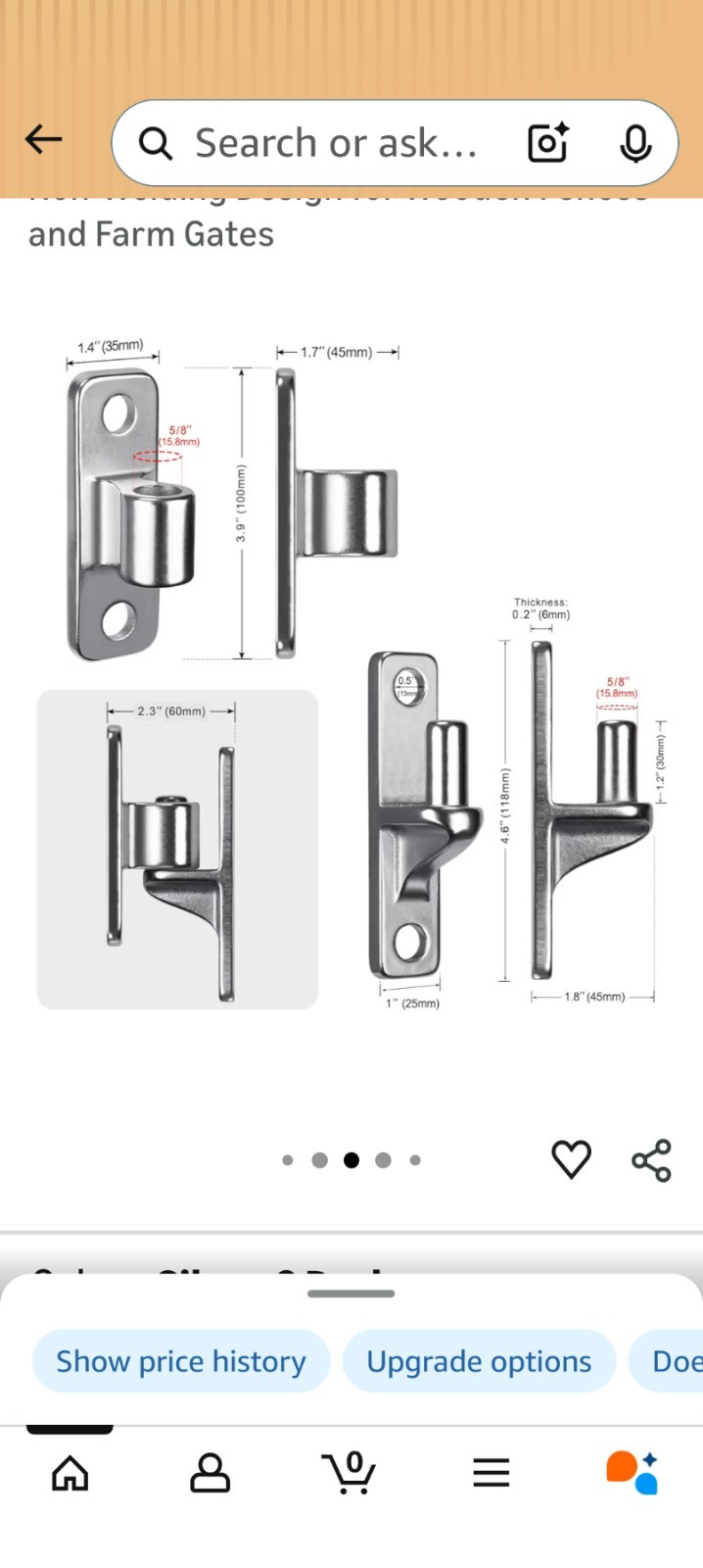 Lifeswell Fence Gate Hinges 2 Pack Permanent Anti-Rust