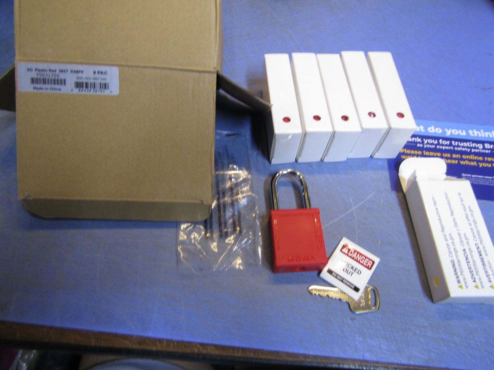 6 – Brady SDPL-RED-38ST-KA6 Nylon Safety Lockout Padlocks Keyed Alike, Red Steel