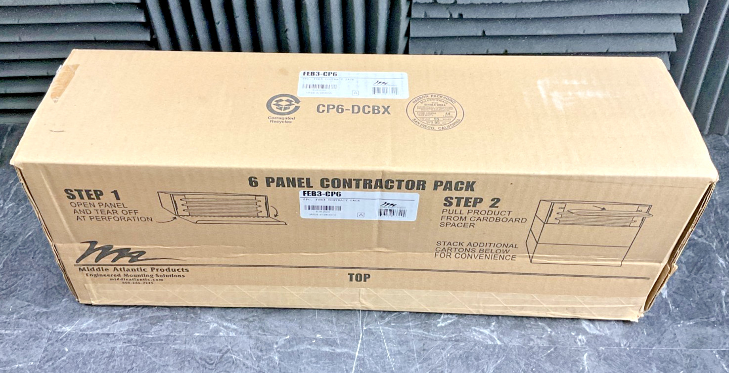 Middle Atlantic Blank Panel 2U 6 pack FEB3-CP6 ✅❤️️✅❤️️✅ BRAND NEW! SEALED!