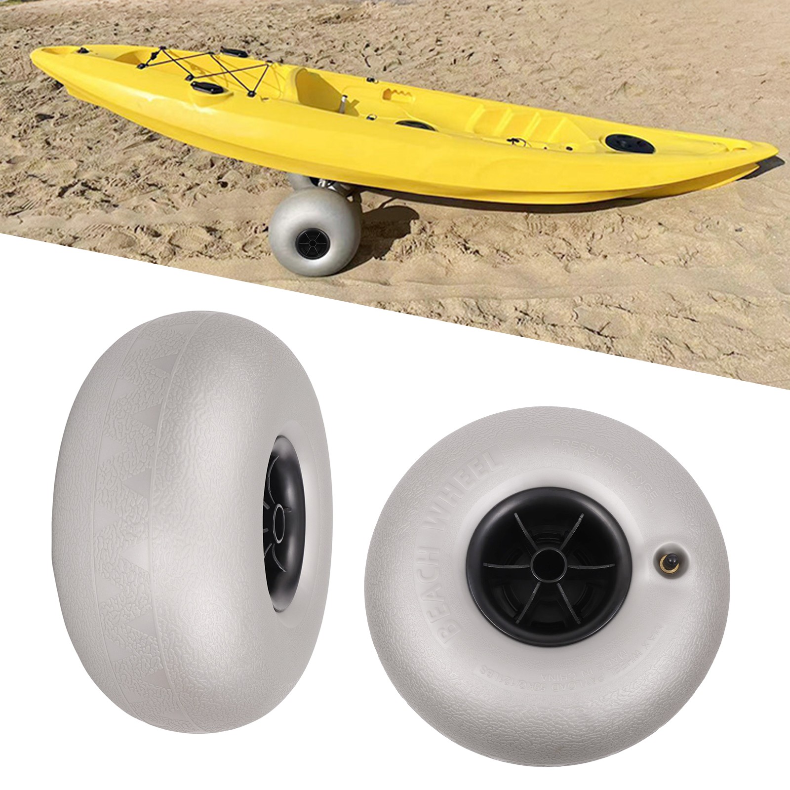 10" Beach Cart Balloon Wheels Axle Hole 20mm Replacement Sand Tires 2 Pack HOT~