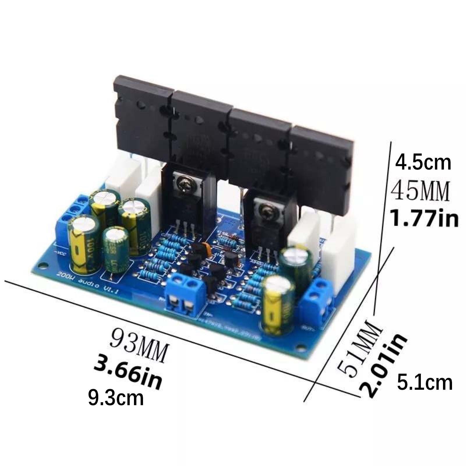 DC 35-60V 200W Mono Power Amplifier Board HiFi PCB Audio Amp Module Replacement
