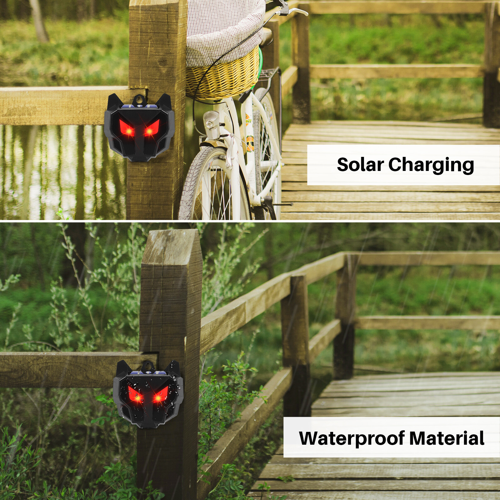 4 X Solar Powered Nocturnal Wild Animal Repeller Bionic Eyes Predator For-Yard