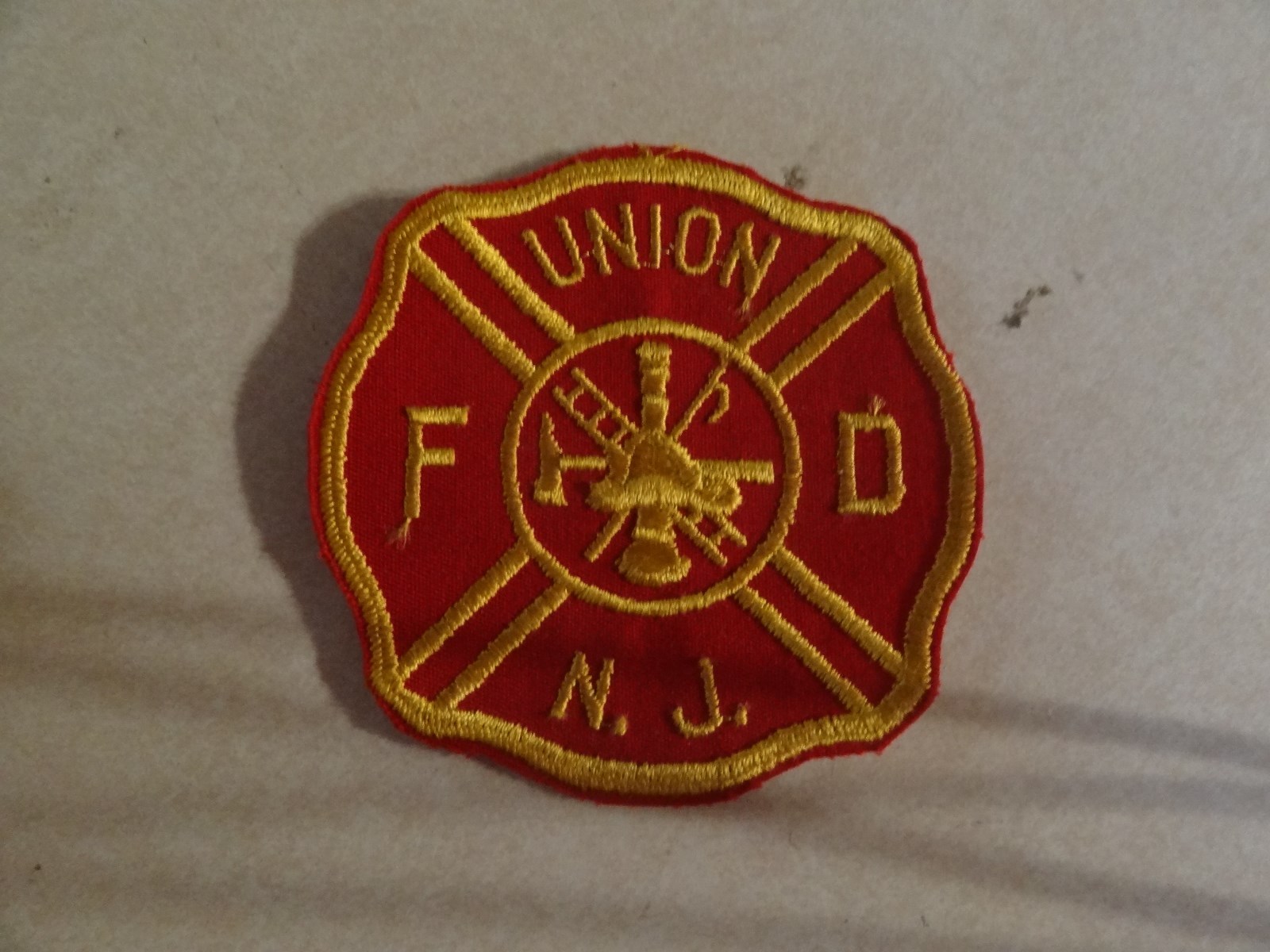 PATCH FIRE AND RESUE OLDER SEW ON UNION NEW JERSEY FIRE DEPARTMENT