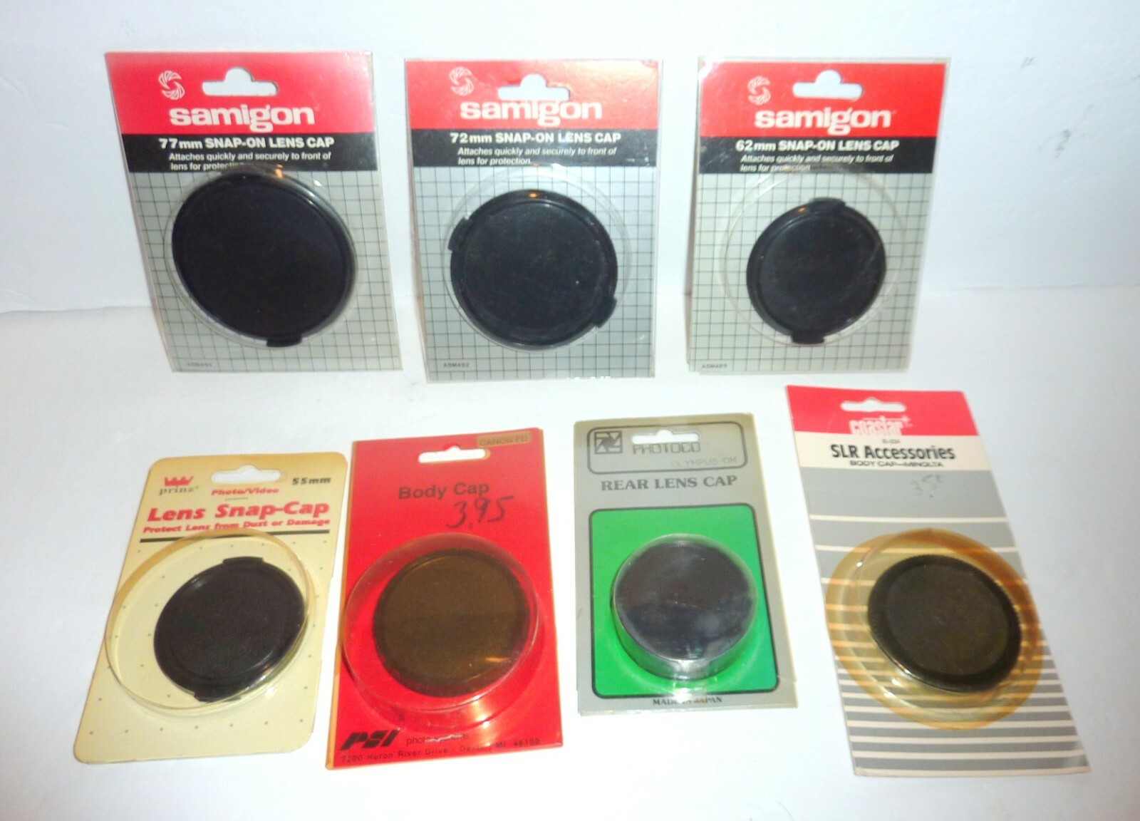 Vintage Lens Cap Lot & Camera Body Caps , Prinz, Photoco + Front and Rear