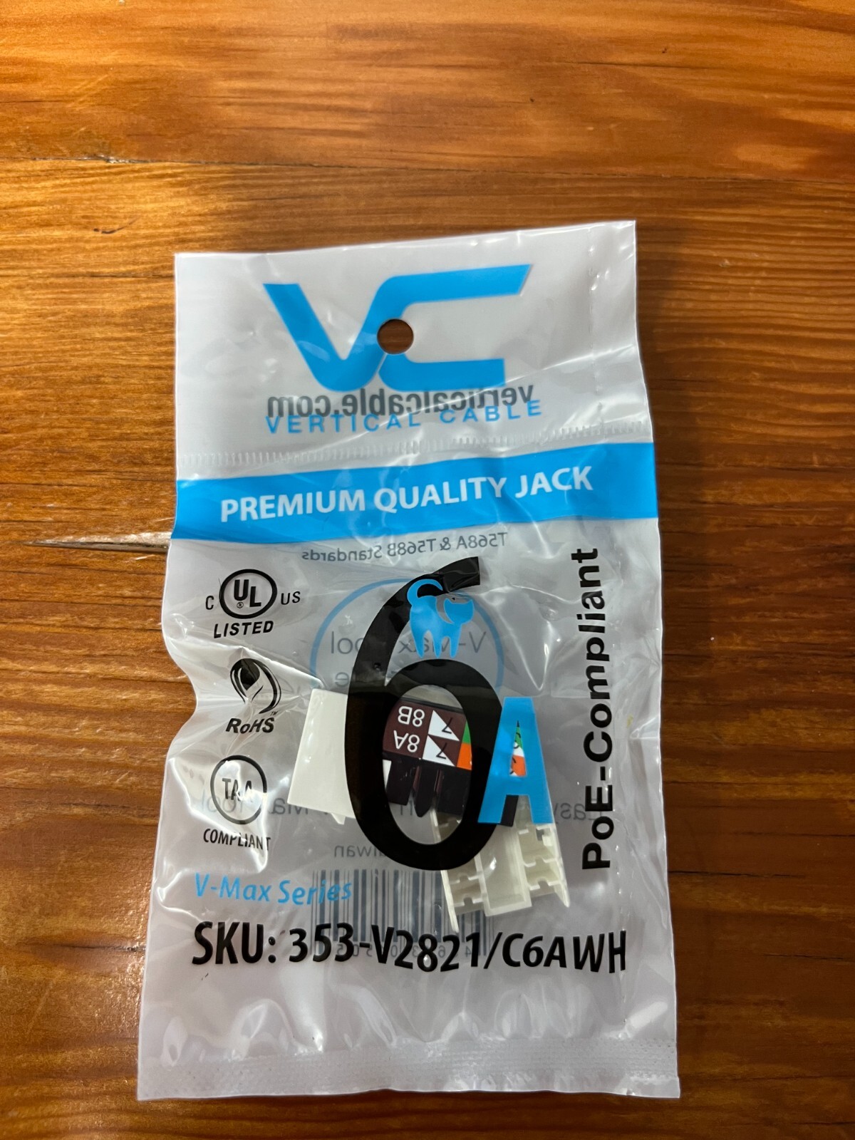 Vertical Cable CAT6 RJ45 Keystone Jack POE Compliant- White - 10 Pack (NEW)