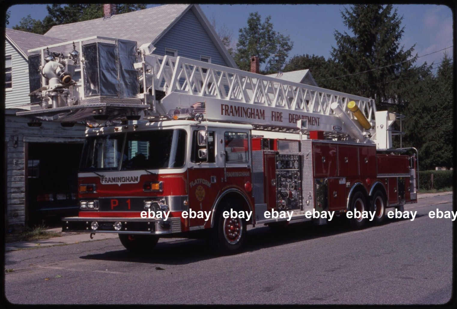 Framingham MA 1988 Pierce Arrow 95' RM Tower Fire Apparatus Slide