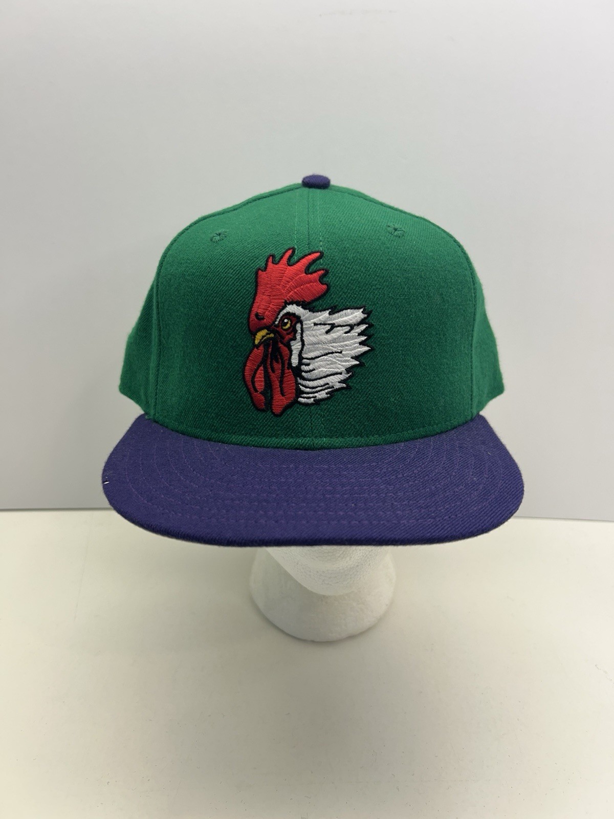 Vintage 90’s Port City Roosters Hat New Era 5950 7 1/4 MiLB Wool USA Fitted