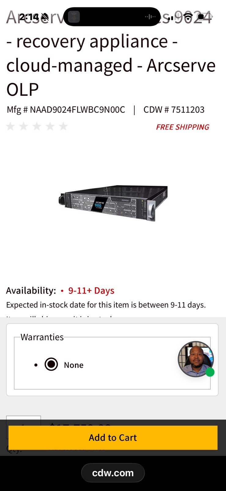 Arcserve Appliance 9024 R440Model E45S