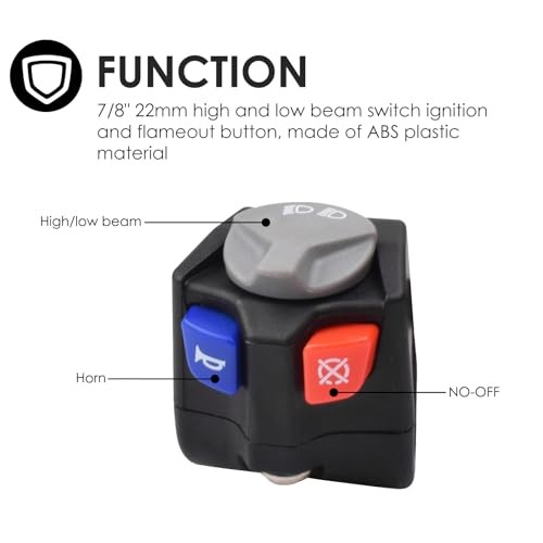 7/8" Motorcycle Handlebar Left Horn Switch High Low Beam Kill Switch Engine