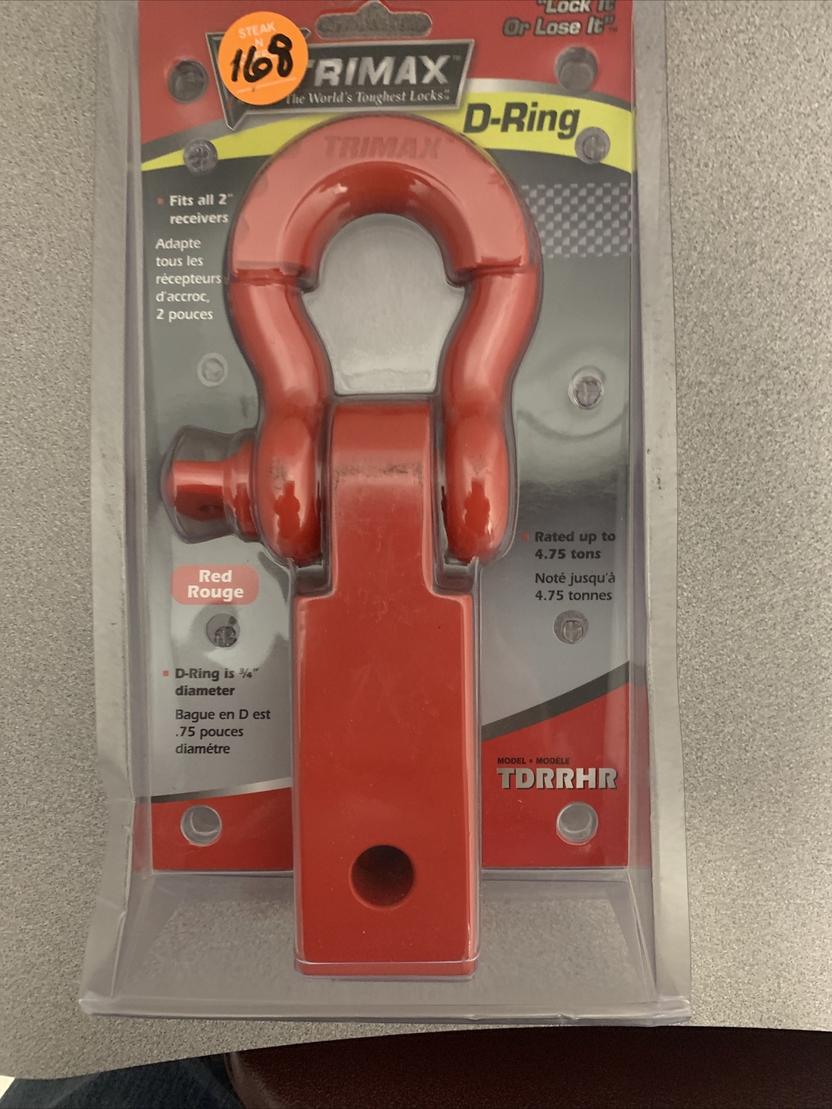 Trimax TDRRHR Receiver Hitch D-Ring (Red)