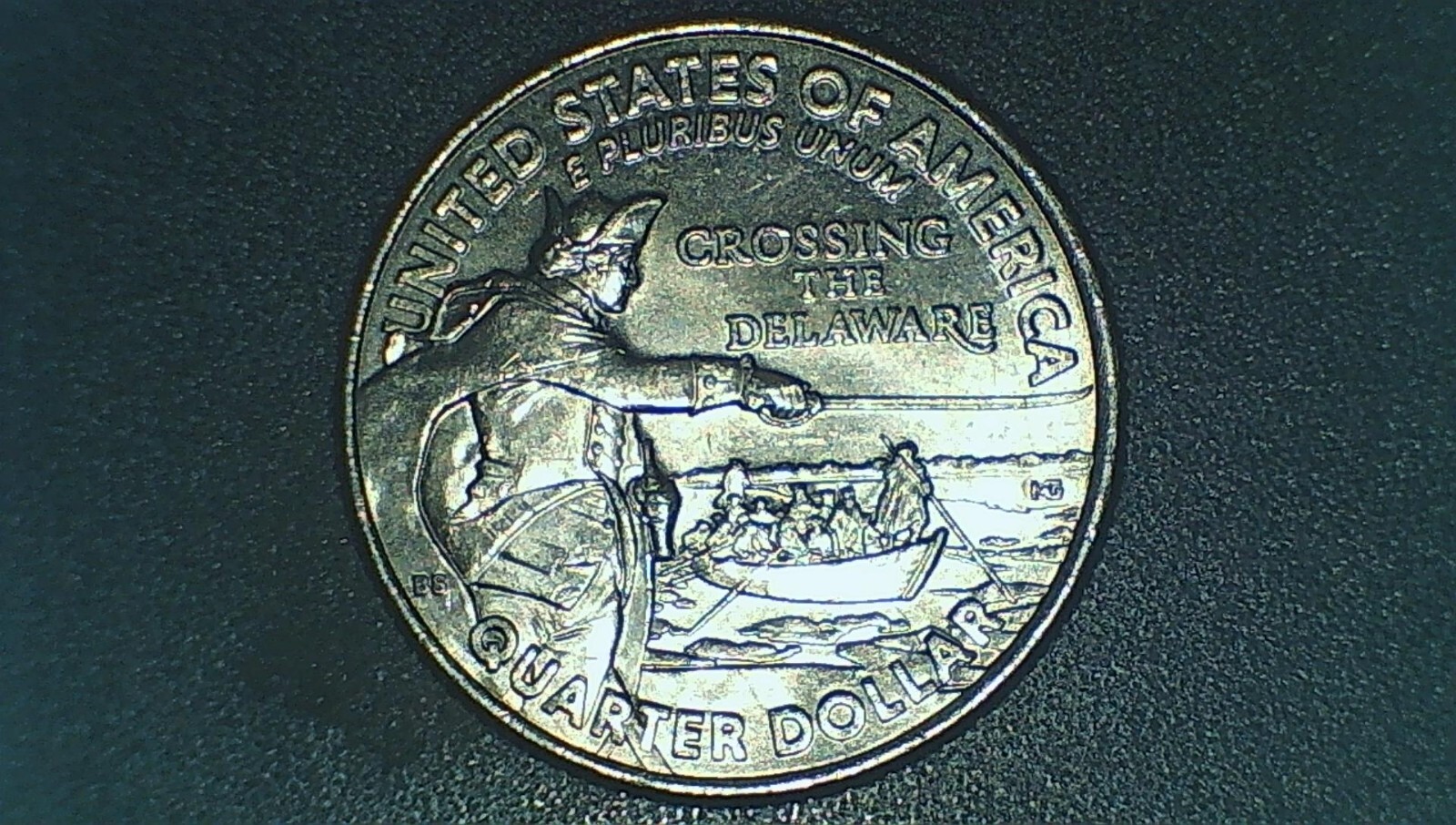 2021 Crossing the Delaware Quarter with Die Chip Hat/Crown Error