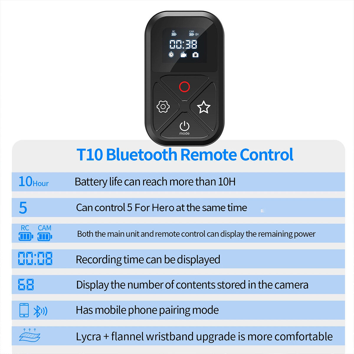 80M Smart Wireless Remote Control Camera Controller for GoPro 12/11/10/9/8/MAX~
