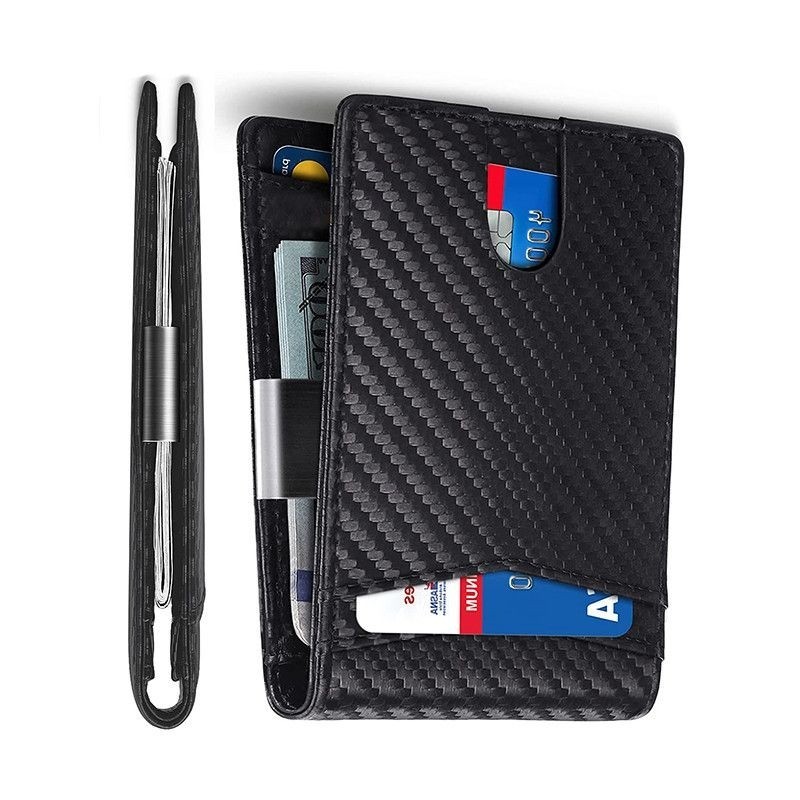 Business Mens Carbon Fiber Wallet Money Slim Credit Card Holder