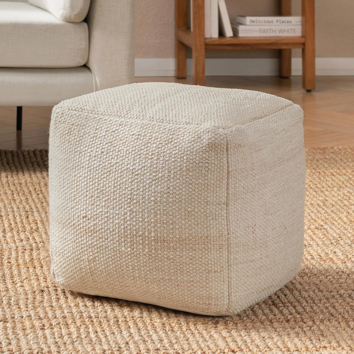 Pouf Ottoman Foot Rest, Handmade Ottoman Pouf, Comfortable Foot Stool, Decorativ