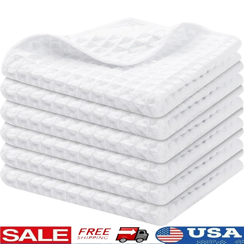 Absorbent Microfiber Kitchen Cleaning Cloths Lint Free Quick Dry Durable Rags US