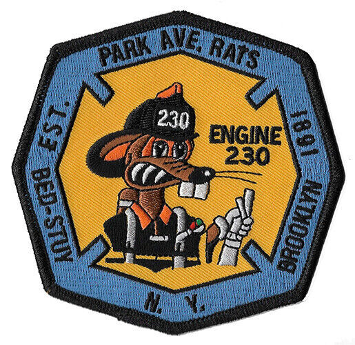 New York City Engine 230 Park Ave Rats NEW Fire Patch .