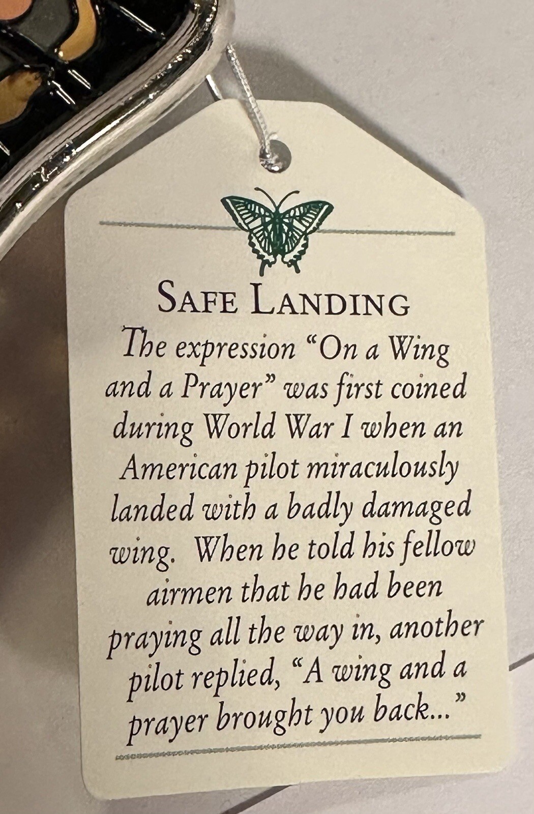 AMIA 10.5” Butterfly Hanging Suncatcher Safe Landing Message On A Wing A Prayer