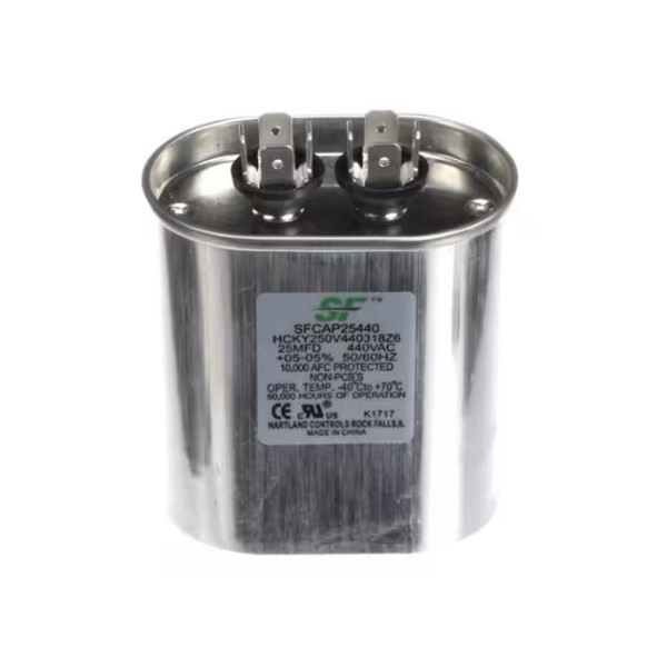 25 MFD 370 or 440 VAC Trane SFCAP25440 CBB65 Single Oval Run Capacitor
