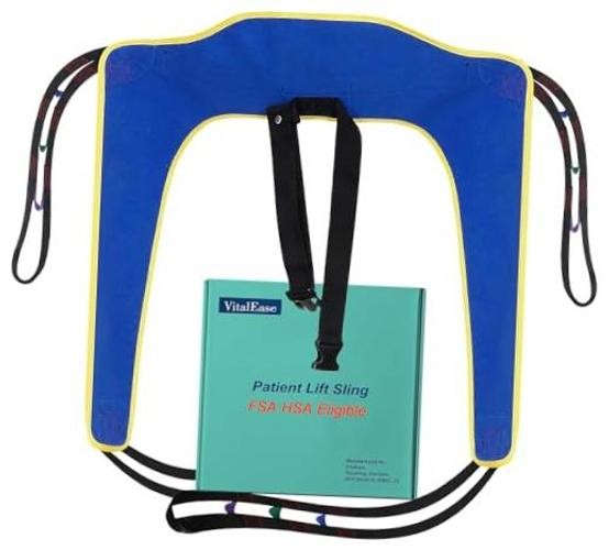 Toileting Sling with Torso Belt — Open-Bottom Commode Transfer Sling for Medium