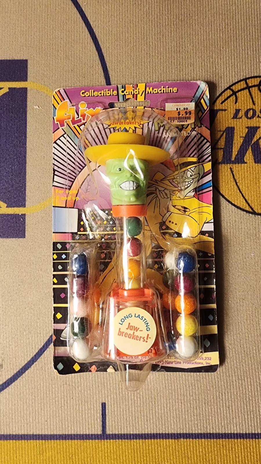 Vintage 1995 THE MASK Gumball Dispenser on Card Flix