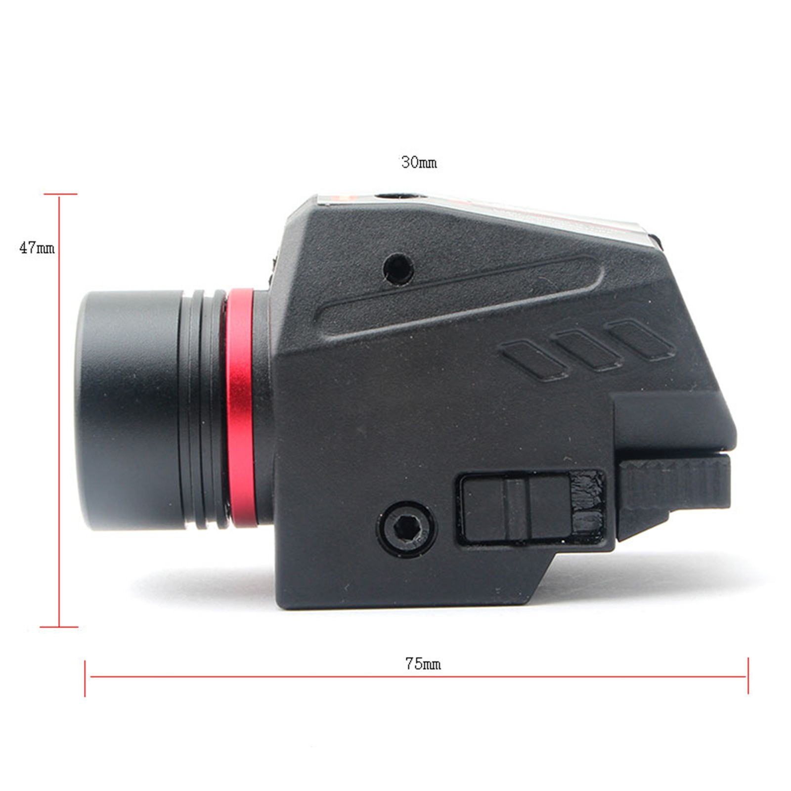Tactical LED Flashlight Red Laser Sight Combo Fit 20mm Rail Mount Pistol Glock