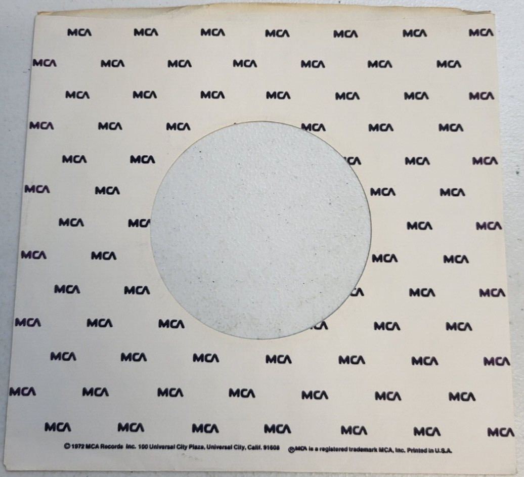 Company Sleeve 45 MCA - White w/ Black MCA Repeating (1972-1983)