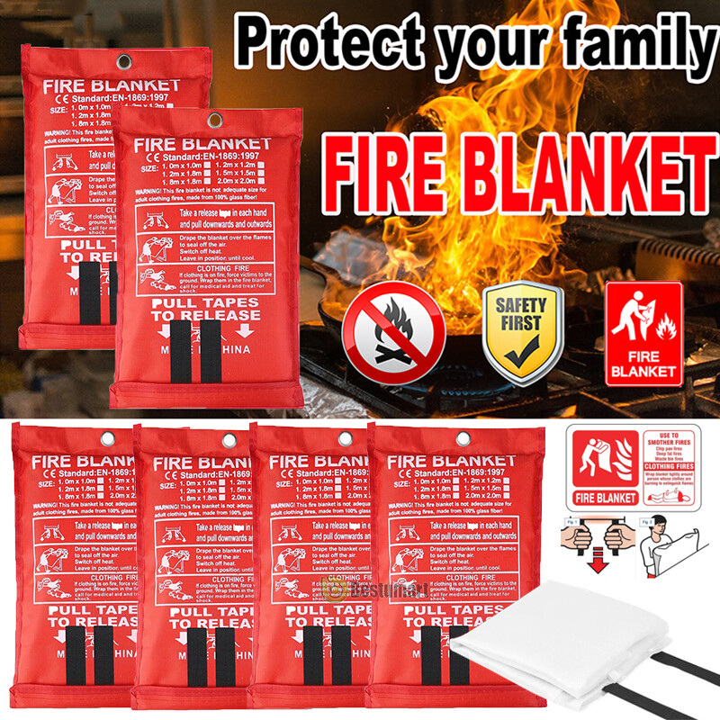 Fire Blanket 2-6PCS - XX-Large Fire Suppression Blanket Home Prepared 59''x59''