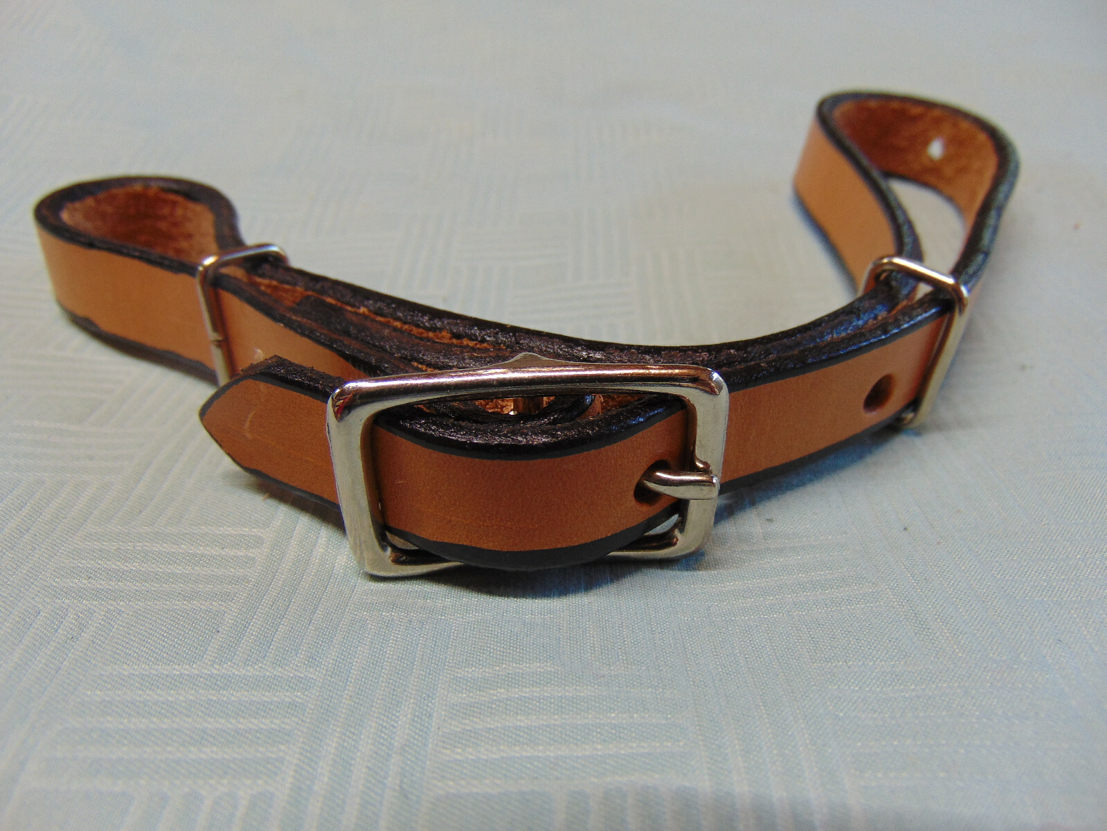 Adjustable Leather Chin CURB STRAP OILED BLACK or BROWN BURGUNDY LIGHT RAWHIDE