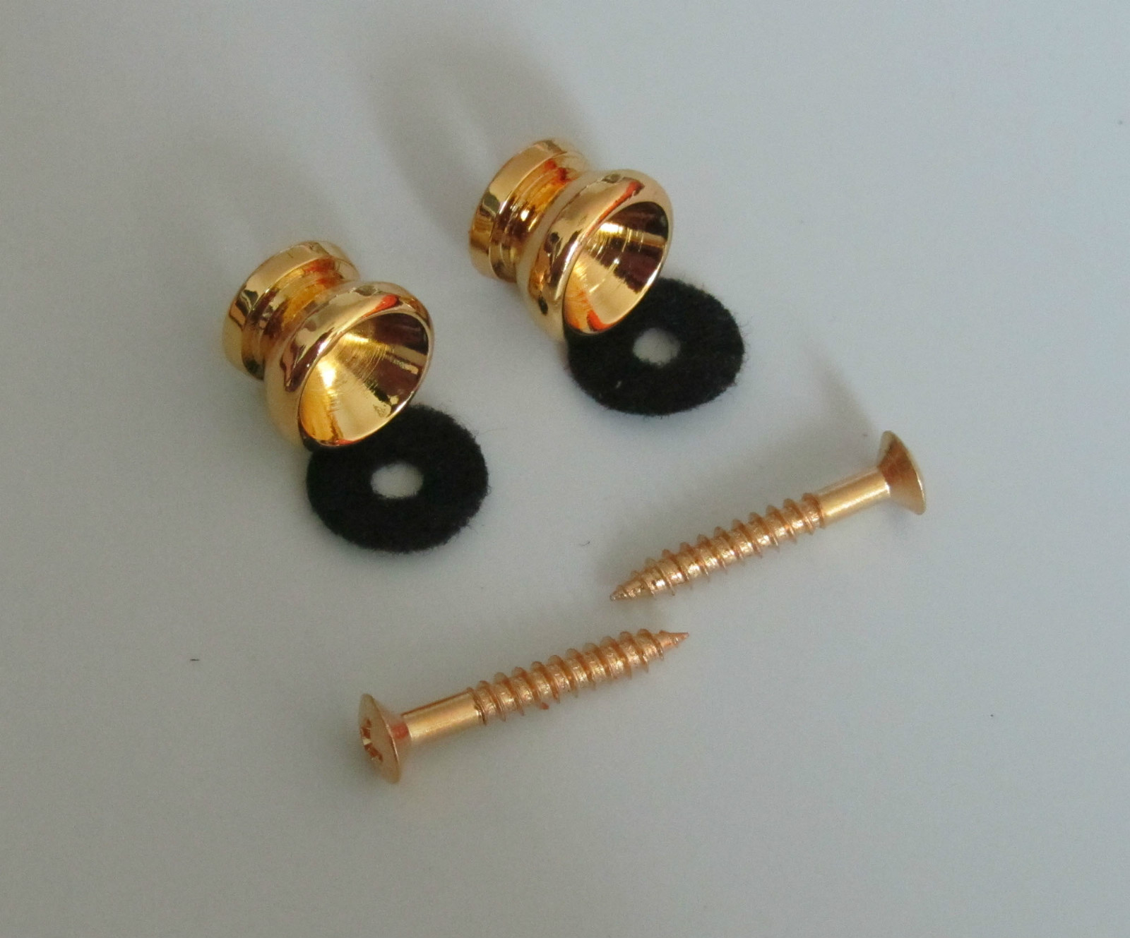 2x Guitar Strap Buttons Knobs Guitar End Pins Gold !