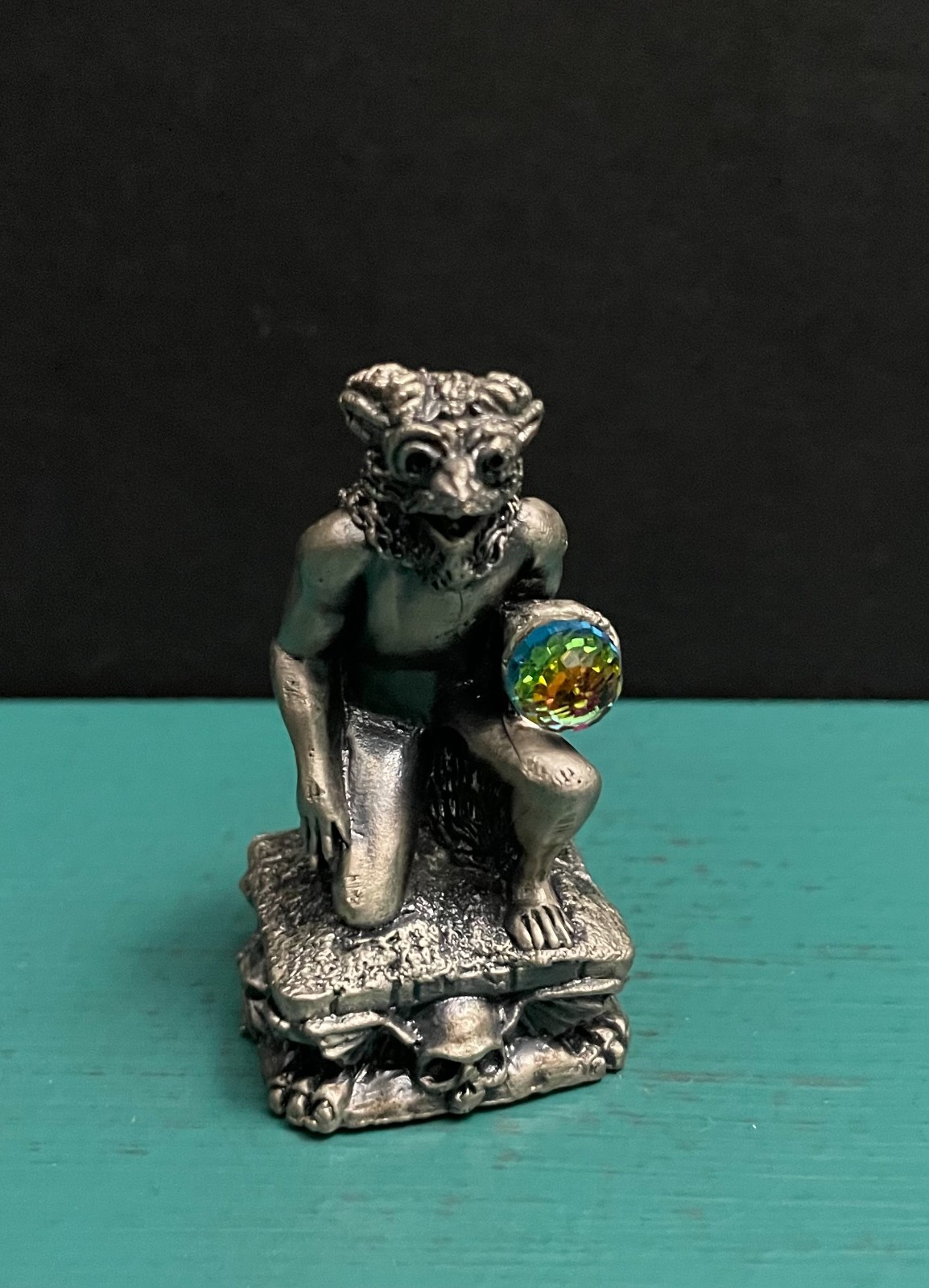 Gorham Tudor Mint Pewter Demon Beast Creature Magic Crystal Chess Figurine D&D