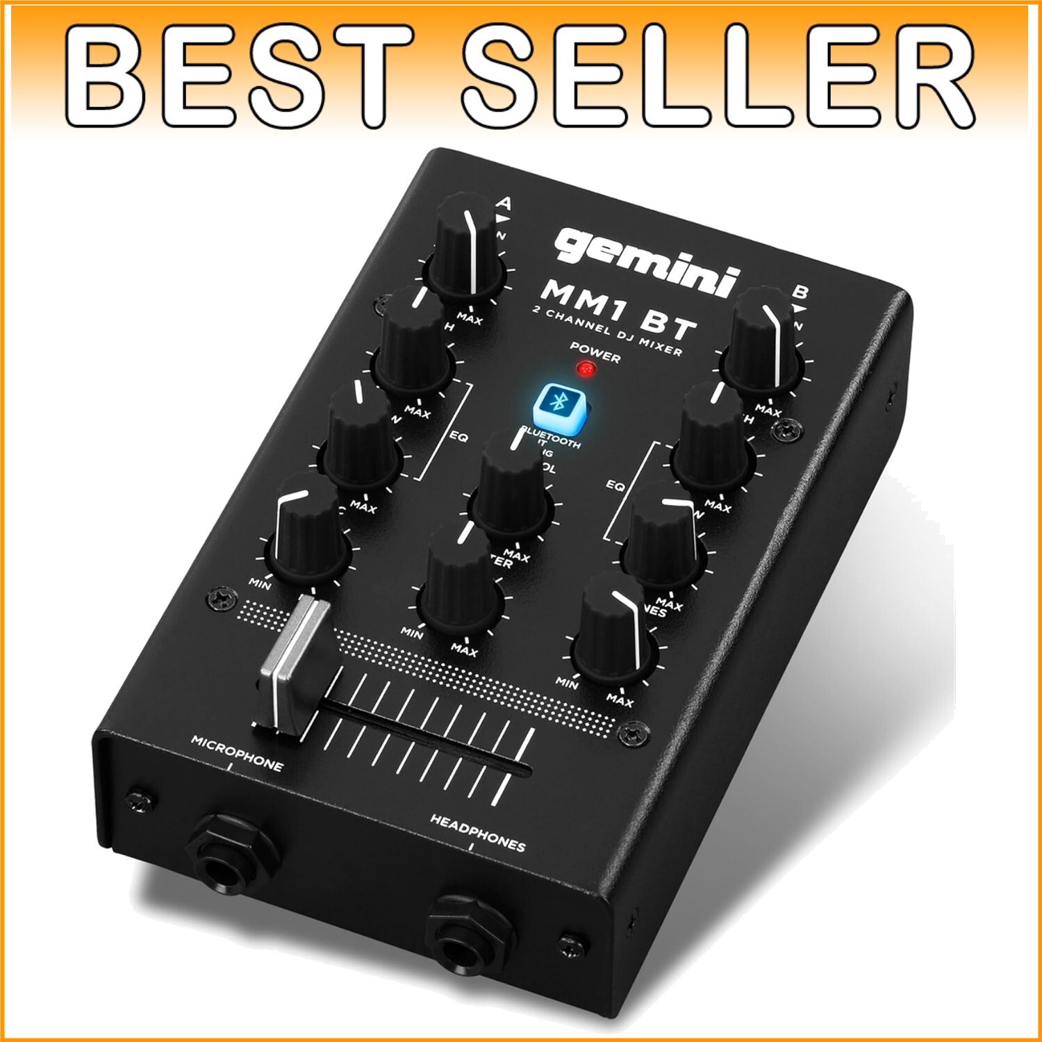Professional Portable Bluetooth DJ Mixer – 2-Channels with Precise Control