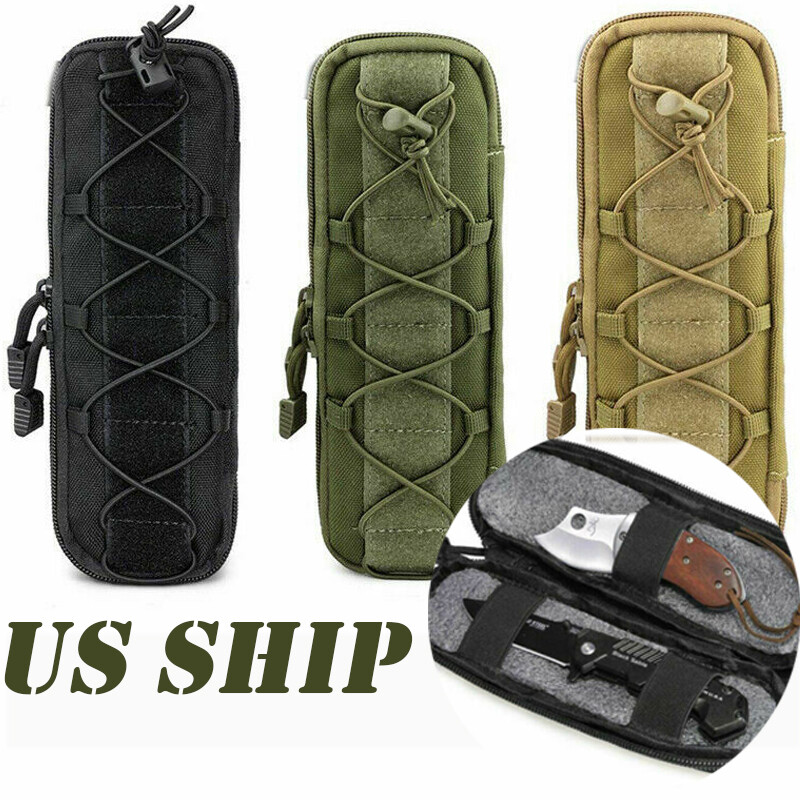 Tactical Military Molle Knife Pouches EDC Tool Small Waist Bag Flashlight Holder
