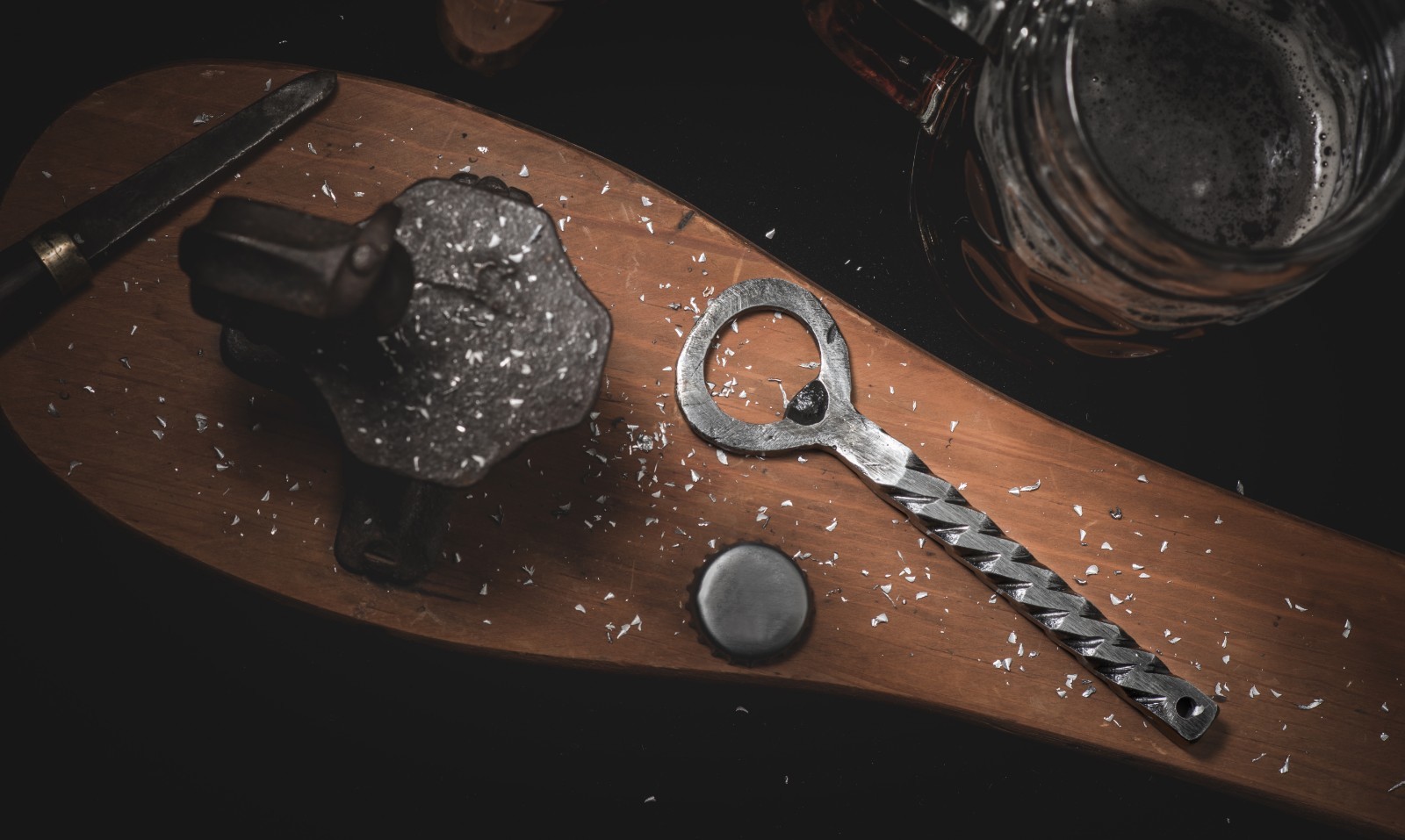 Lightning Bolt Hand Forged Iron Beer Bottle Opener