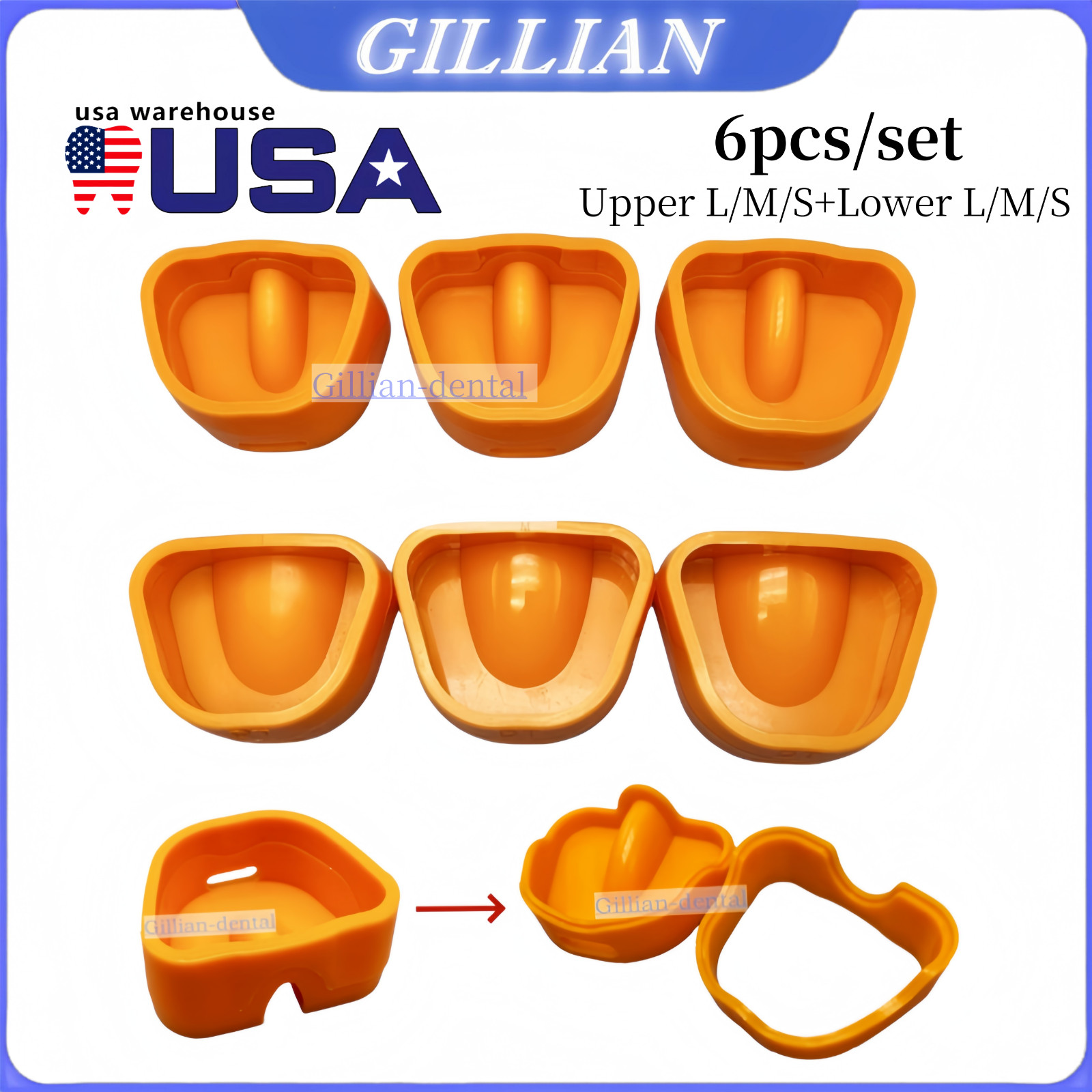 Dental Lab Plaster Model Silicone Former Base Denture Surround Holding Tray Set