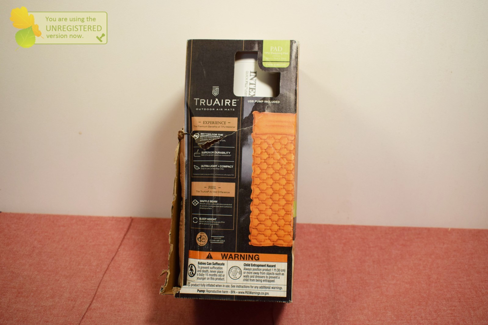 Intex TPU Cot Camping Sleeping Mat with Hand Held Mini USB Pump