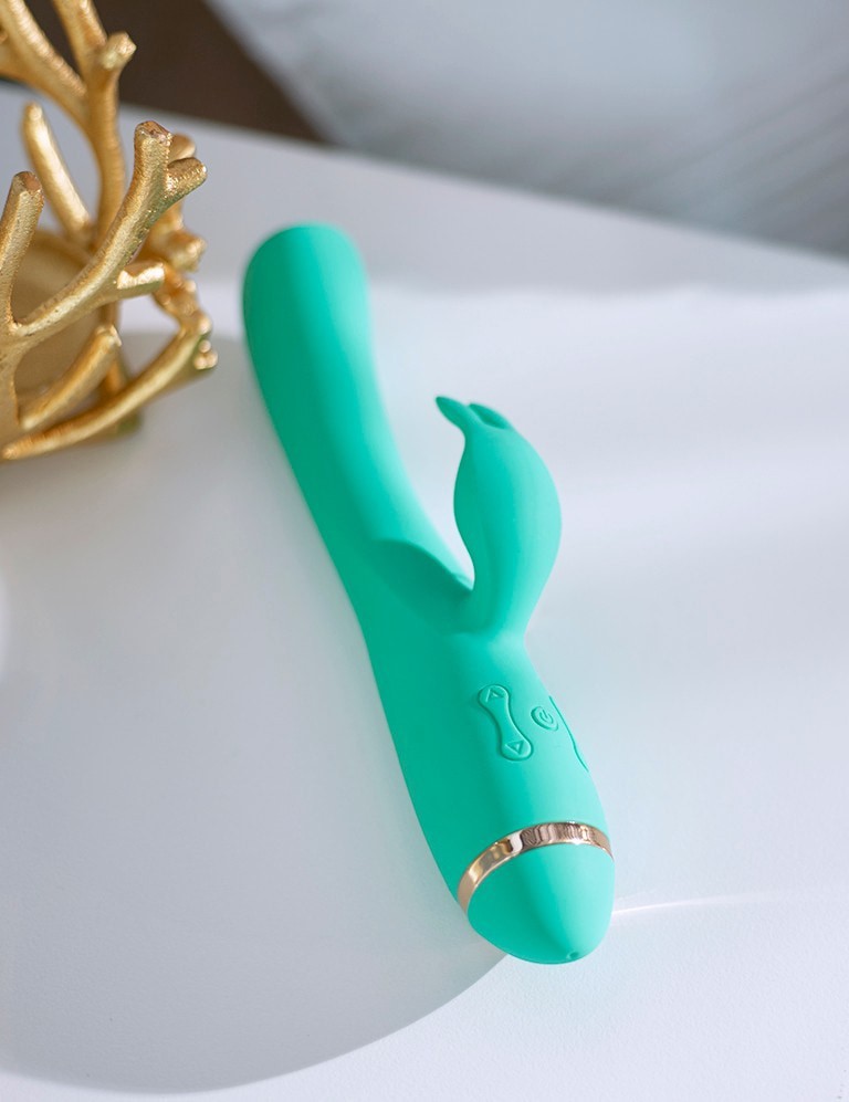Pure Romance - Kalypso Aqua Vibrator with Clitoral Stimulator (New in Box)
