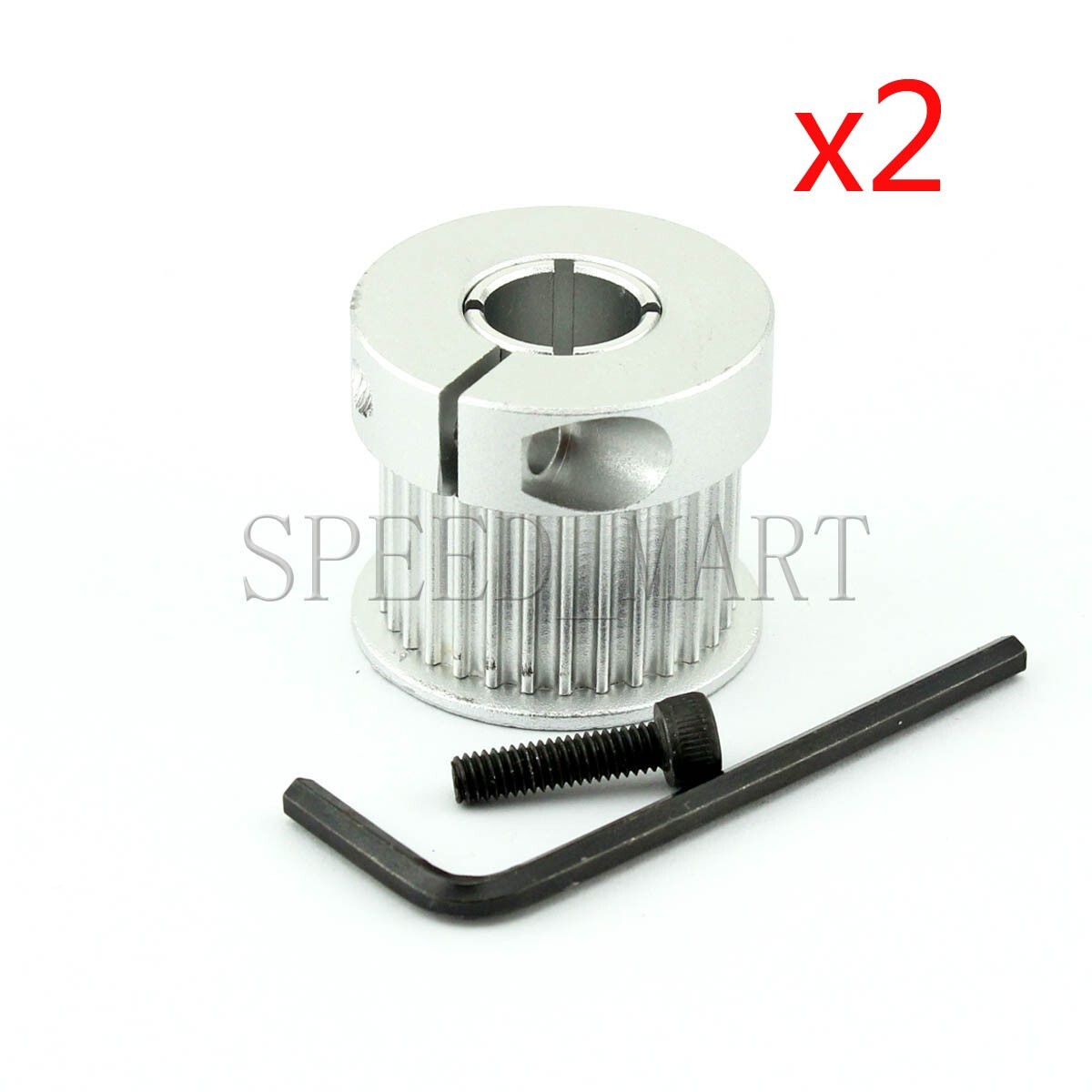2x HTD3M 30T Clamping type Timing Belt Pulley 14mm Bore 16mm width Stepper Motor