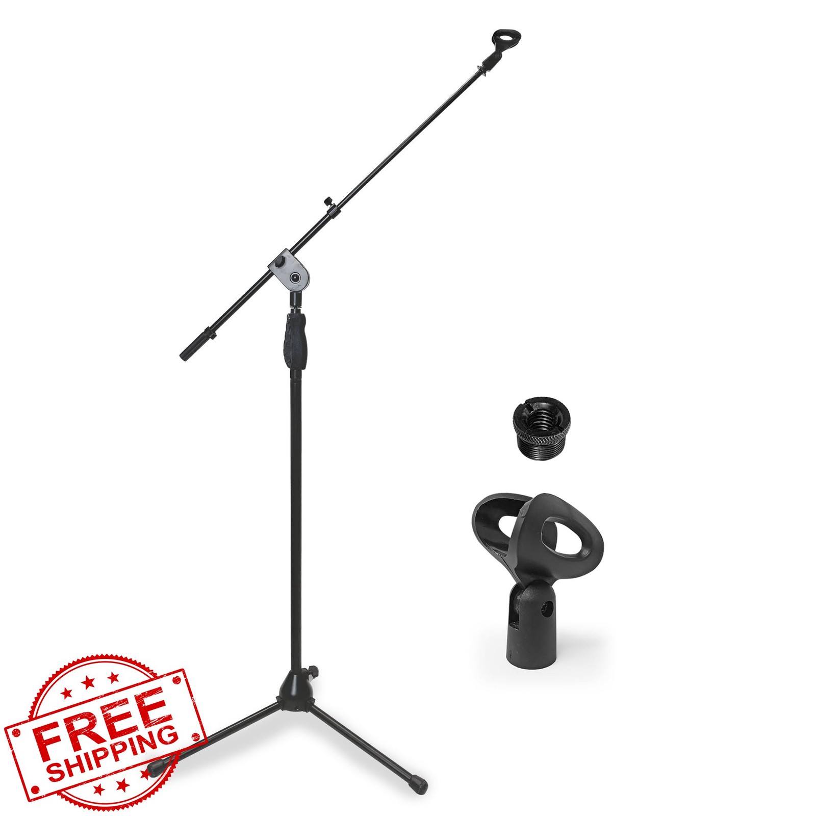 AxcessAbles Tripod Mic Stand with Telescopic Boom Arm Collapsible