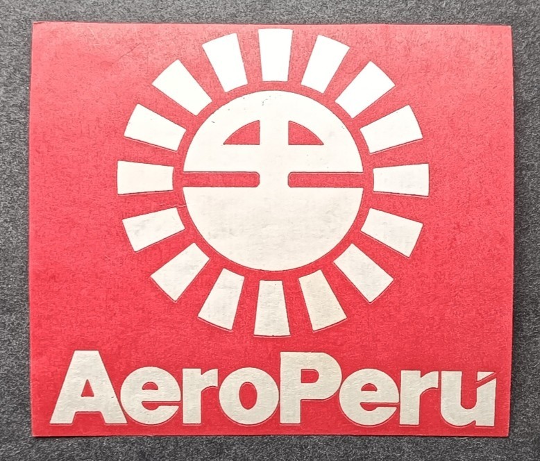 AERO PERU - GUMMED BAGGAGE LUGGAGE LABEL