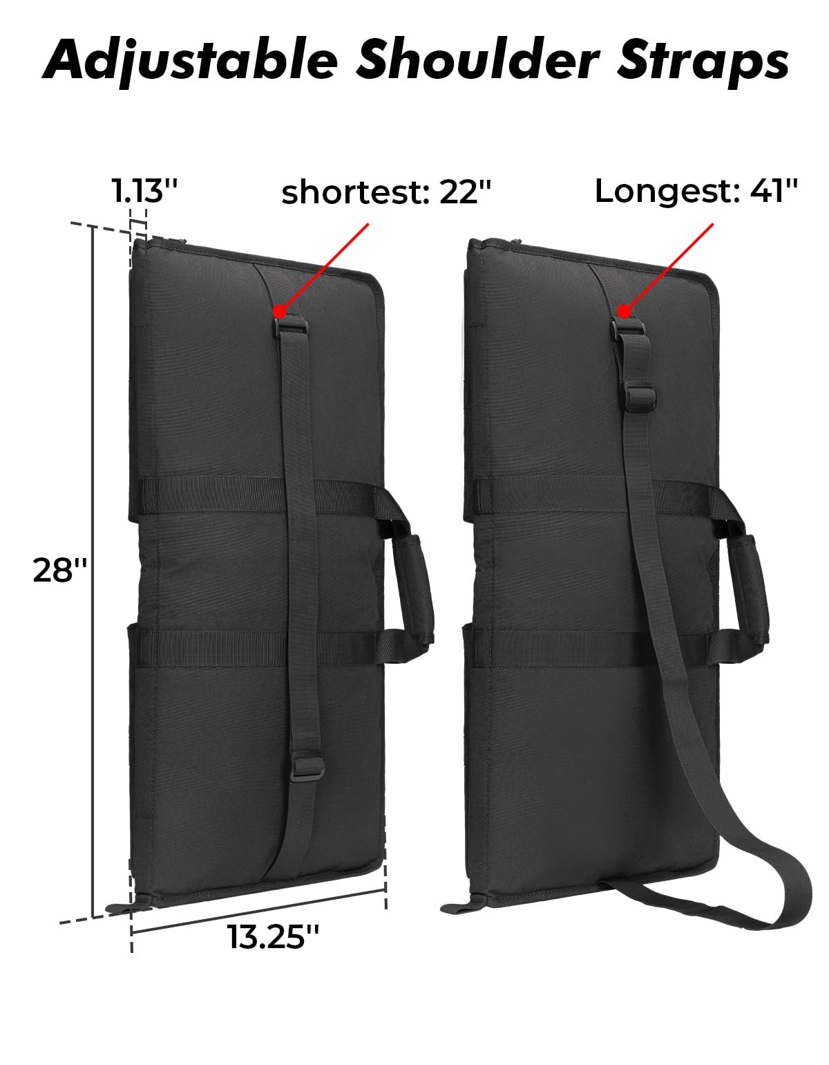 lollwolf 28 inch Rifle Case Soft, Rifle Bag Lightweight, Gun Case with Two Bu...