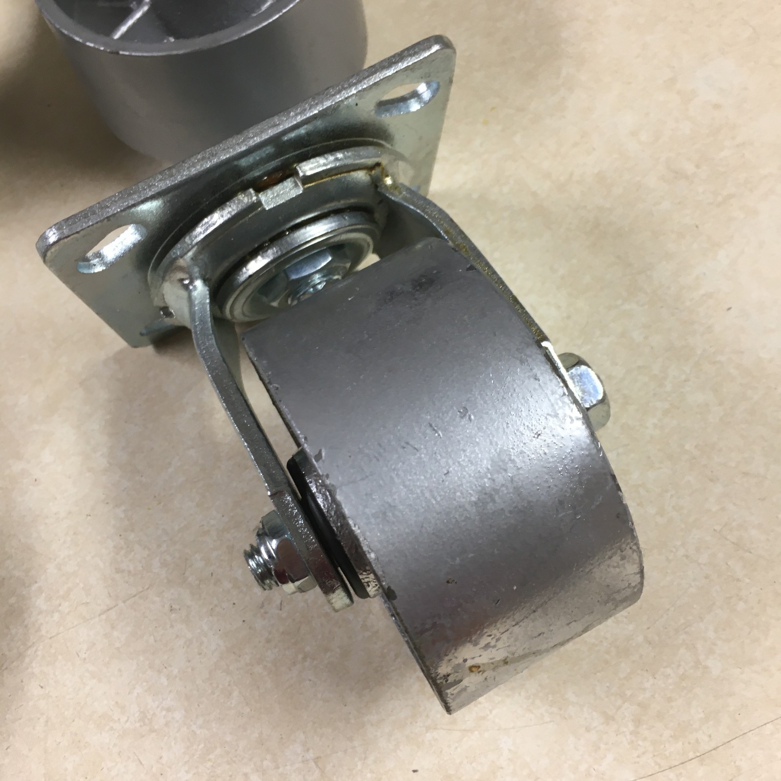 Wright 4" Steel Caster Wheel Set (2 Rigid, 2 Swivel) for Dumping Hoppers