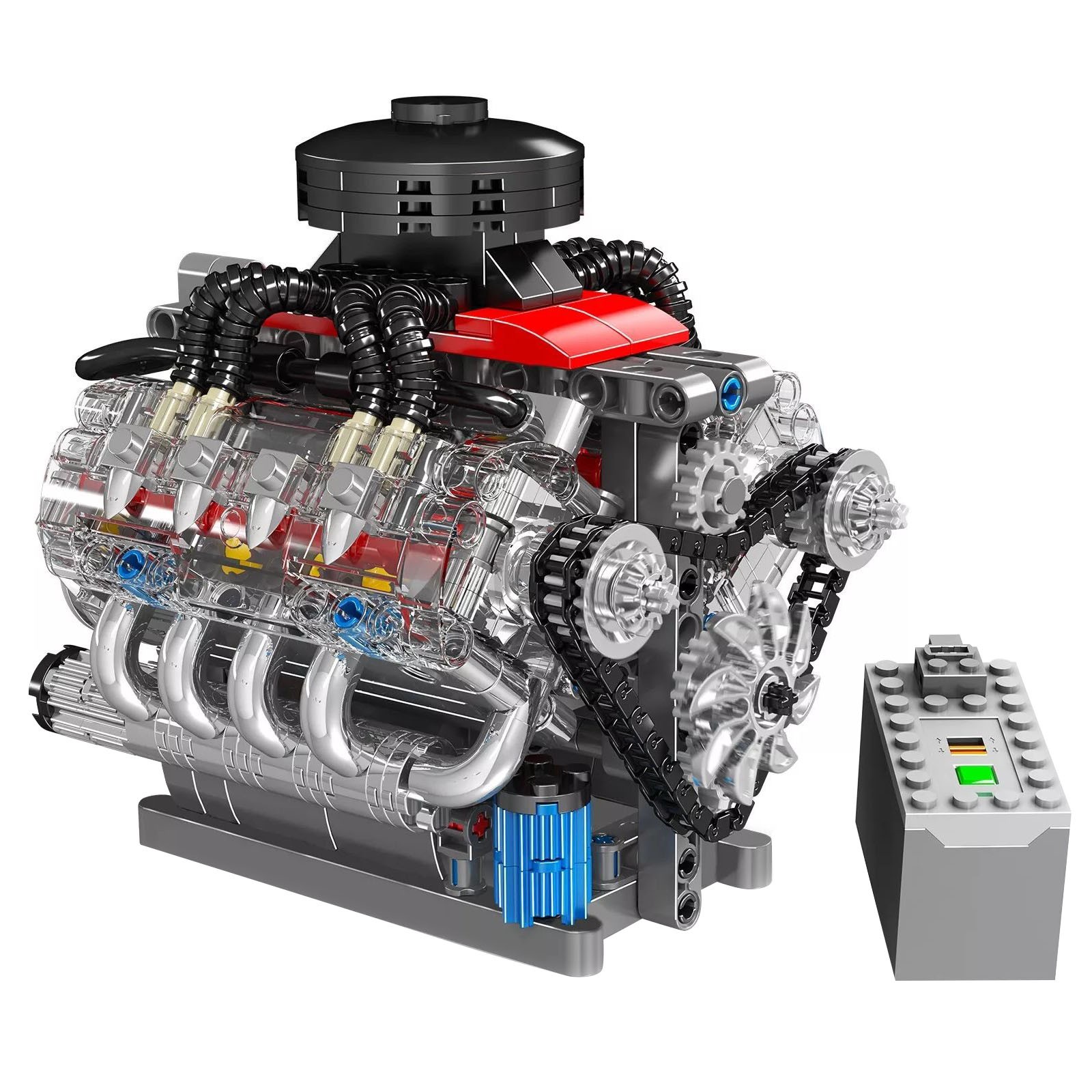 V8 Engine Motor Engineering Model Toy for Creative Build and Design Enthusiasts