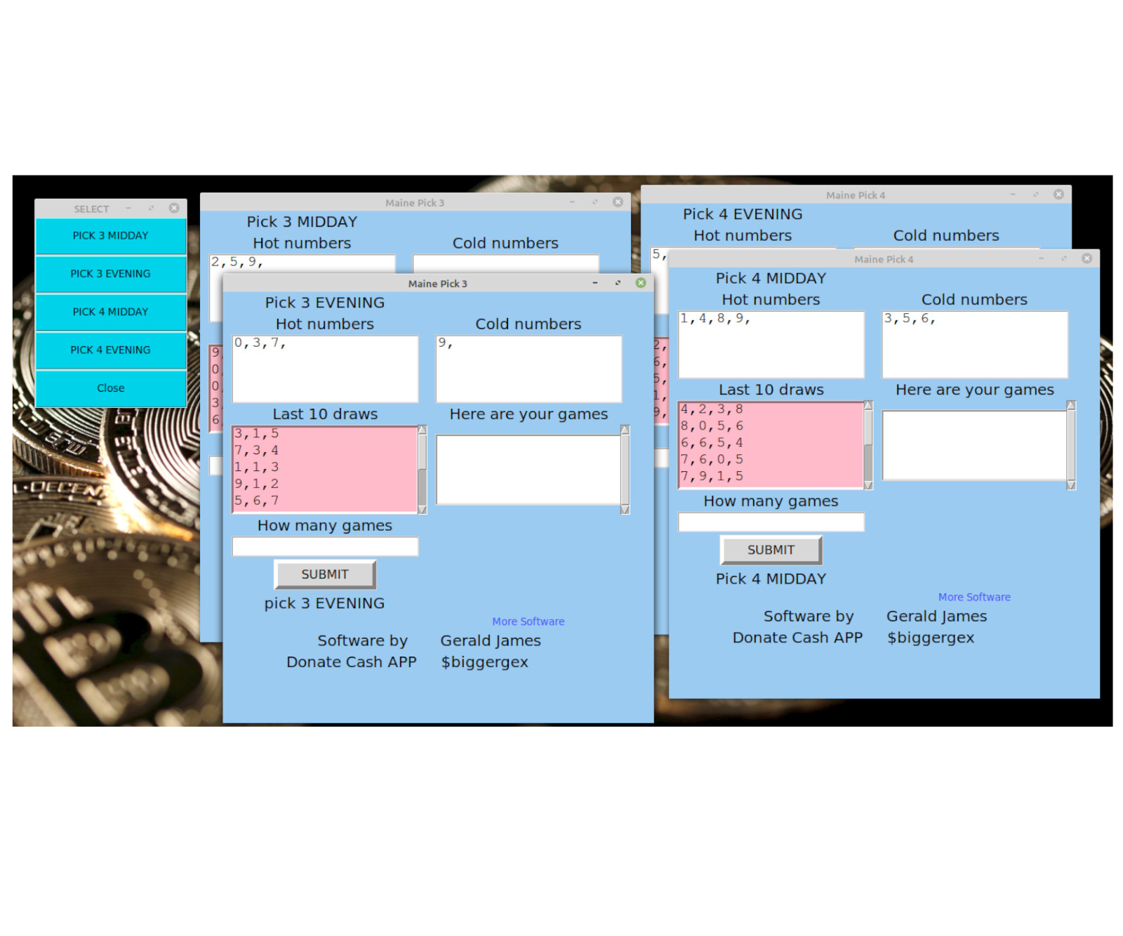 Maine Pick 3 & 4 Lottery Numbers software DVD for Windows 7 , 8 and 10