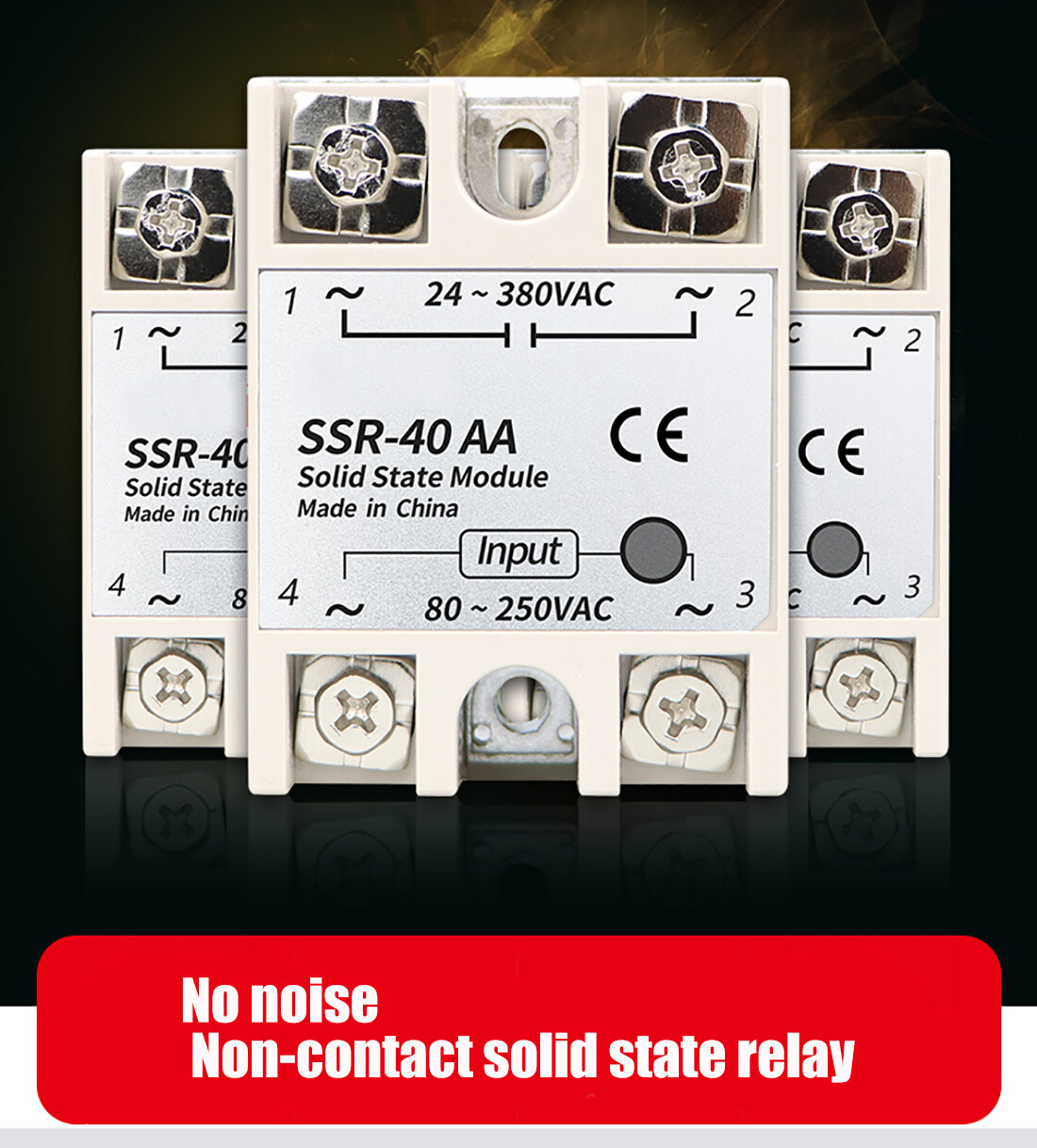 Solid State Relays SSR-10AA~100AA AC/AC Single Phase Mute Contactless Relays